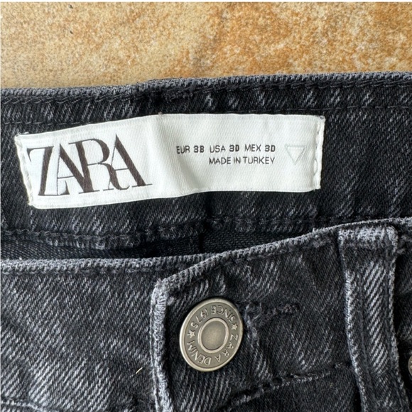 ZARA WOMENS WASHED BLACK DESTROYED SKINNY JEANS SIZE 30 - Picture 7 of 8